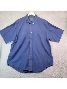 Scandia Woods Men XL Cotton Blue Button Up XLG-RG SS